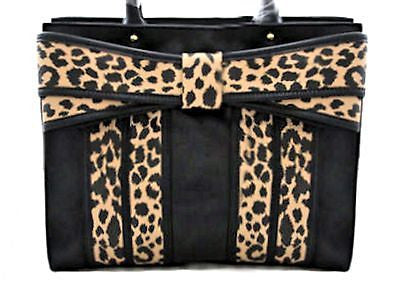 Betsey Johnson BOW-TASTIC Satchel Cheetah Animal Convertible Multifunction Tote Supply