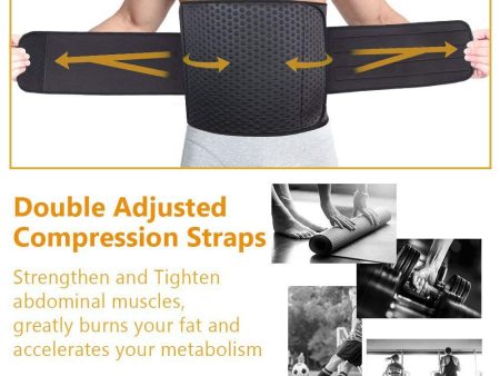 Waist Trimmer for Men | Ab Belt Widening Sauna Trainer with Double Adjusted Straps for Fitness Loss and Back Support Wide Sweat Adjustable Motion Splicing Supply