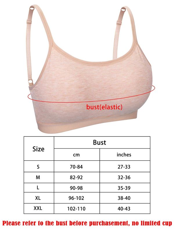 3 Pieces Mini Camisole Bra Wireless Padded Bra Tank Top Bra Seamless Sports Bra Supply