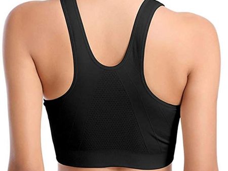 Women s Zip Front Sports Bra Wireless Post Sale