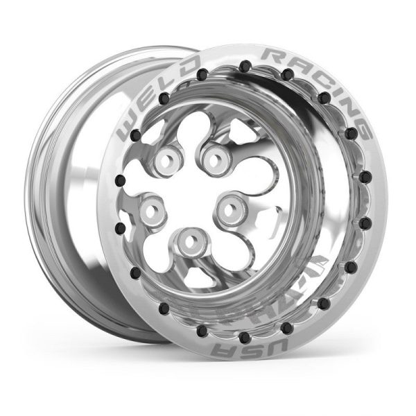 Weld Alpha-1 15x15   5x4.75 BP  5in. BS Polished Wheel - Polished Double Beadlock MT Cheap