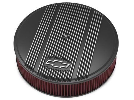 Vintage Series GM Licensed Air Cleaner - Satin Black Machined 120-172 For Cheap