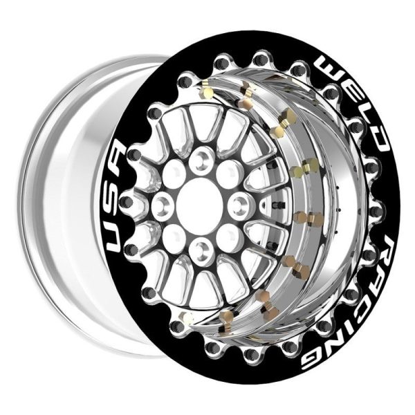 Weld Tuner Import Drag 13x9   4x100mm BP   5in. BS Black Wheel SBL MT For Sale