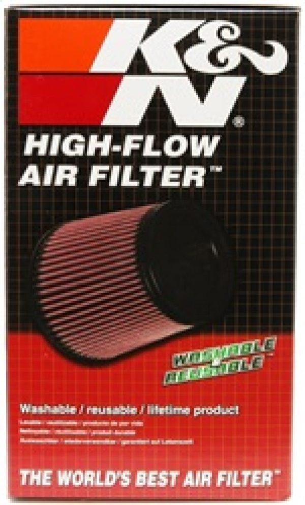 K&N Universal ChromeRound Tapered Air Filter 3in Flange ID   6in Base OD   4.5in Top OD   8in Height Sale