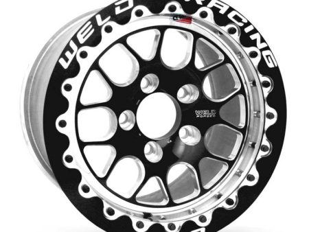 Weld S77 15x10.33   5x4.5 BP   6.5in. BS Black Wheel (Medium Pad) - Black Single Beadlock MT Cheap