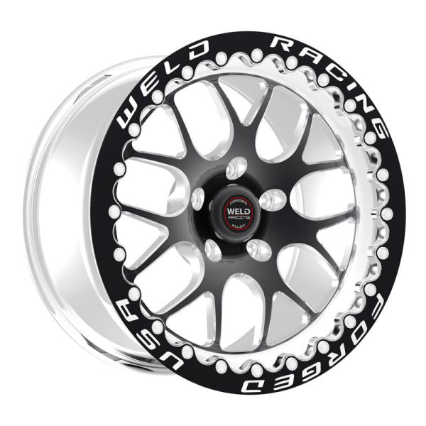 Weld S77 17x10.5   5x4.75 BP   8.3in. BS Black Wheel (Medium Pad) - Black Single Beadlock MT Online now