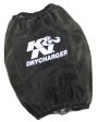 K&N Black DryCharger Round Tapered Air Filter Wrap 5.5in Base ID x 4.5in Top ID x 6.5in H Hot on Sale